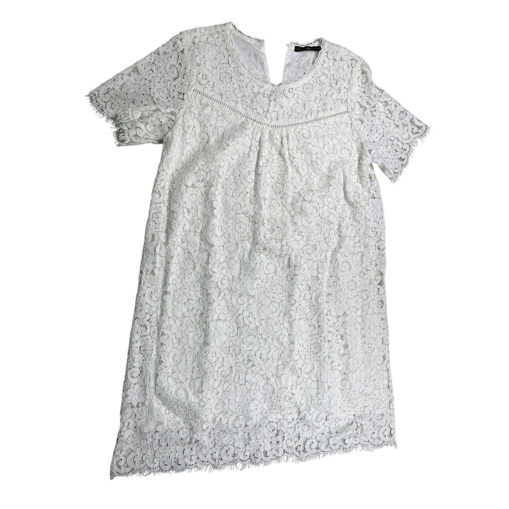 NWOT Hazel White Floral Lace Dress Medium Eyelash Lace Bridal Shower